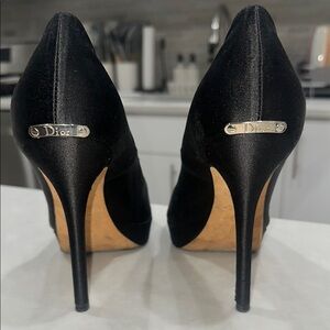 Dior Black Elegant Peep-Toe Heels
